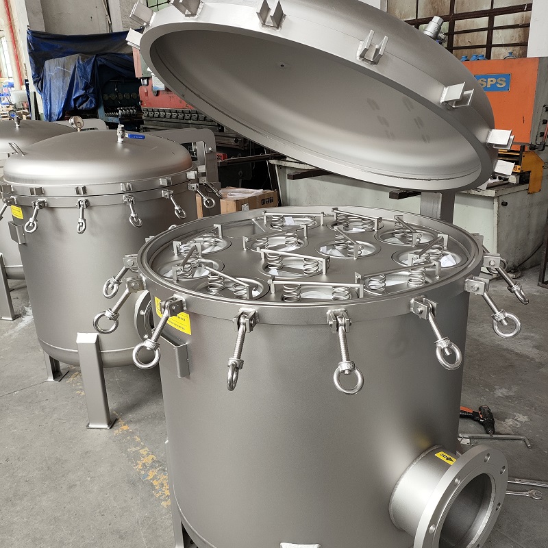 DSCL12-不銹鋼蚌開(kāi)多袋式過(guò)濾器-大流量袋式過(guò)濾機(jī)